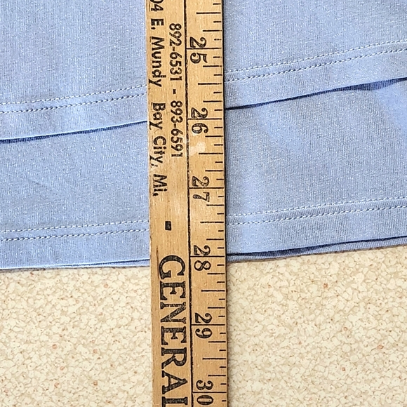 Pure Jill Boat Neck Tunic Size M Soft Modal Cotton Layered Hem Misty Blue - Picture 5 of 8